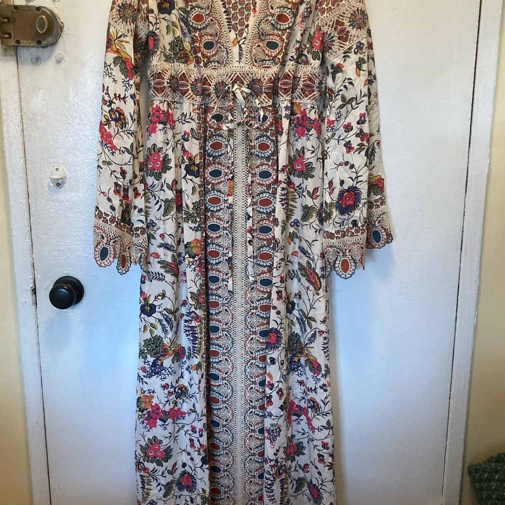 Tory Burch perfect Floral Bohemian Maxi Dress size 10